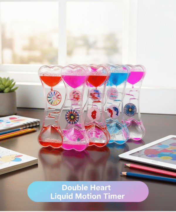 Double Heart Liquid Motion Timer (Mixed Colors) - Image 3