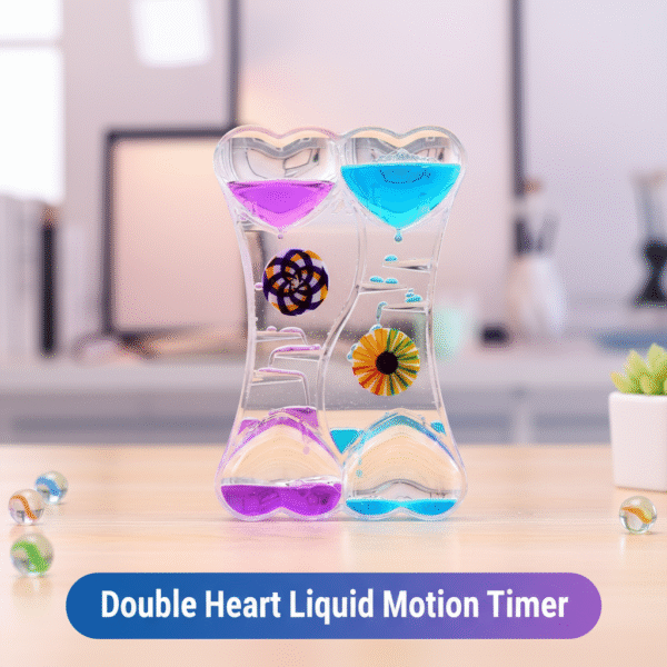 Double Heart Liquid Motion Timer (Mixed Colors) - Image 2