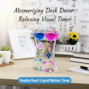 Double Heart Liquid Motion Timer (Mixed Colors)