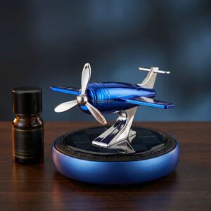 Metallic Blue Solar Plane Showpiece