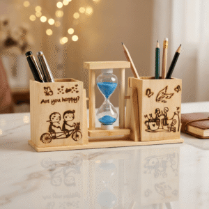 Timeless Love Wooden Pen Holder