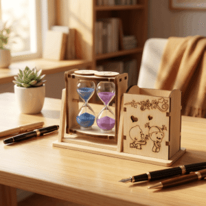Eternal Love Wooden Pen Holder