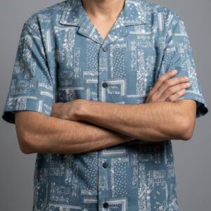 Men’s Stylish Blue Casual Drop Shoulder Shirt