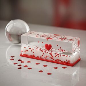 Heart Shaped Glitter Paperweight