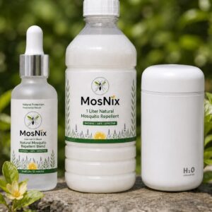 MosNix Indoor Natural Mosquito Repellent – 1 Liter from 30ml Essential Oil Blend | Premium Humidifier FREE